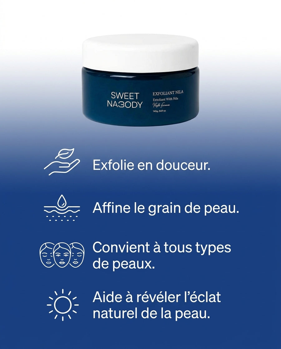 Exfoliant Visage à la Poudre de Nila, ses bienfaits en image, Sweet Nabbody