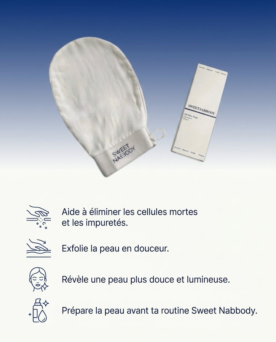 Gant Exfoliant, ses bienfaits en image, Sweet Nabbody