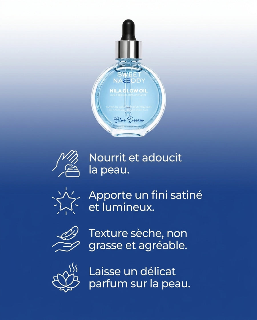 Huile Sèche Parfumée, ses bienfaits en image, Sweet Nabbody