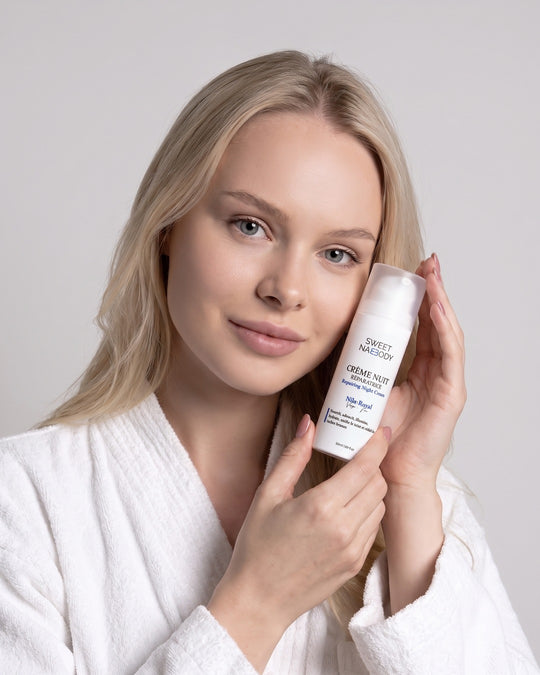 Crème Nuit Réparatrice Nila Royal, porté