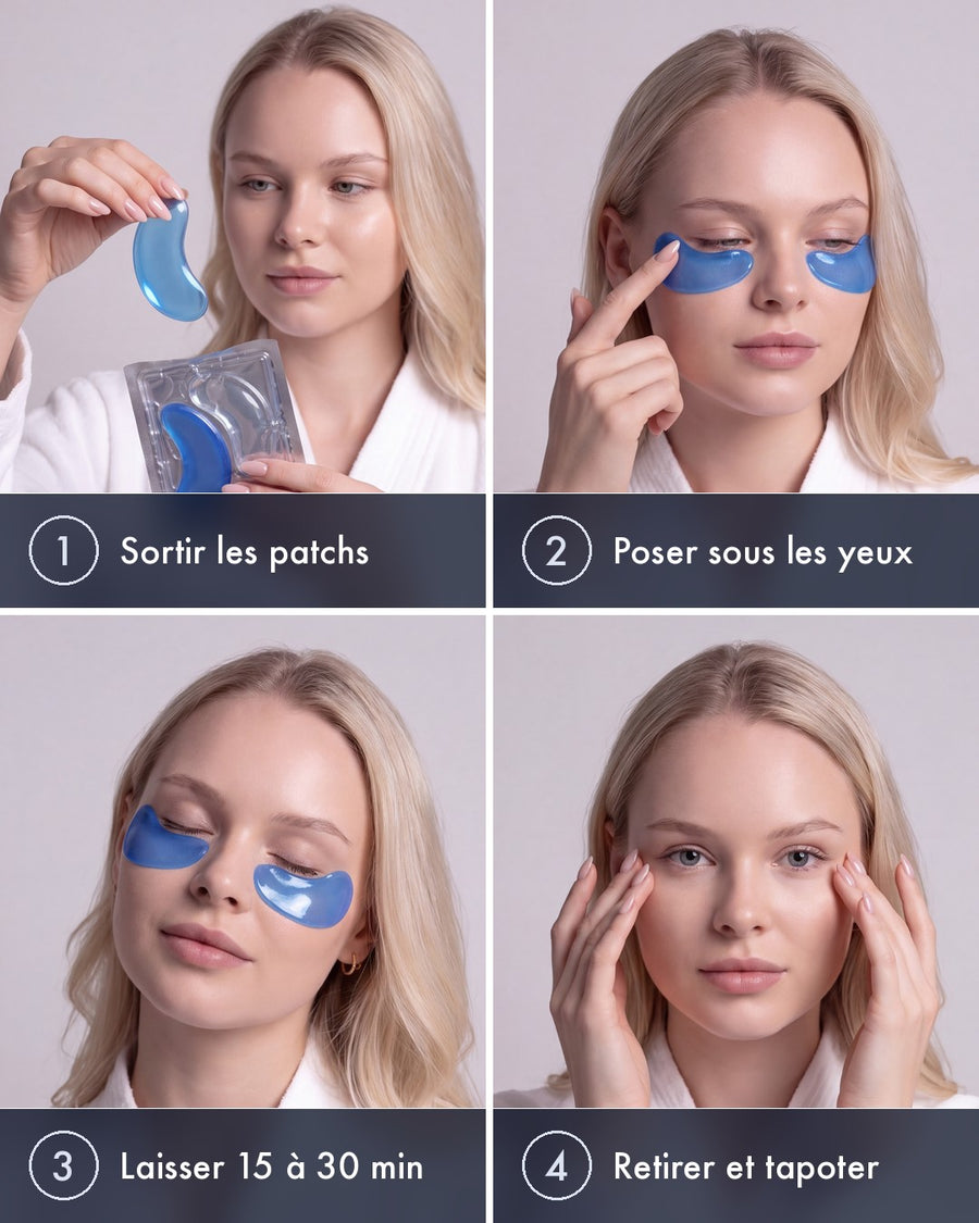 Patchs Yeux Hydratants au Collagène, comment l'utiliser, étape par étape